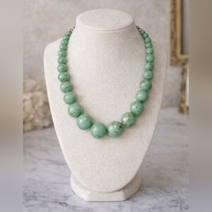 Mint Green Speckled Bead Statement Necklace